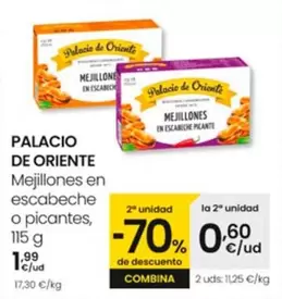 Oferta de Palacio De Oriente - Mejillones En Escabeche O Picantes por 1,99€ en Eroski