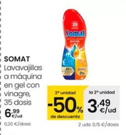 Oferta de Somat - Lavavajillas A Máquina En Gel Con Vinagre por 6,99€ en Eroski