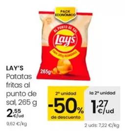 Oferta de Lay's - Patatas Fritas Al Punto De Sal por 2,55€ en Eroski