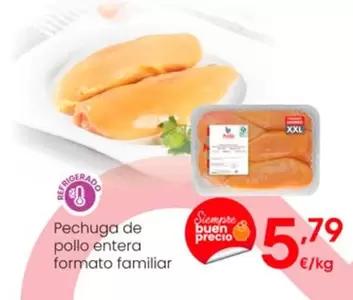 Oferta de Pechuga De Pollo Entera Formato Familiar por 5,79€ en Eroski