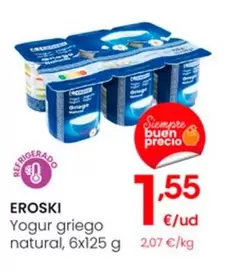 Oferta de Eroski - Yogur Griego Natural por 1,55€ en Eroski