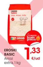 Oferta de Eroski Basic - Arroz Extra por 1,33€ en Eroski