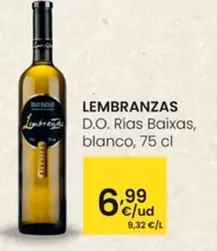 Oferta de Lembranzas - D.O. Rías Baixas, Blanco por 6,99€ en Eroski