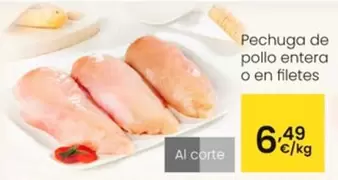 Oferta de Pechuga De Pollo Entera O En Filetes por 6,49€ en Eroski