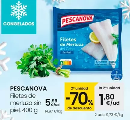 Oferta de Pescanova - Filetes De Merluza Sin Piel por 5,99€ en Eroski