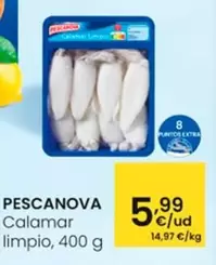 Oferta de Pescanova - Calamar Limpio por 5,99€ en Eroski