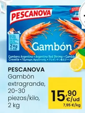 Oferta de Pescanova - Gambón Extragrande por 15,9€ en Eroski