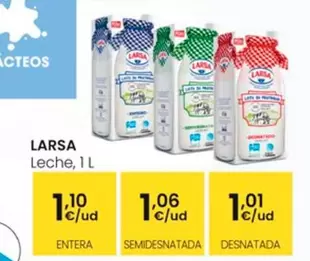 Oferta de Larsa -  Leche por 1,01€ en Eroski