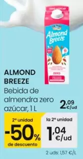 Oferta de Almond Breeze - Bebida De Almendra Zero Azucar por 2,09€ en Eroski