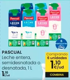 Oferta de Pascual - Leche Entera , Semidesnatada O Desnatada por 1,16€ en Eroski