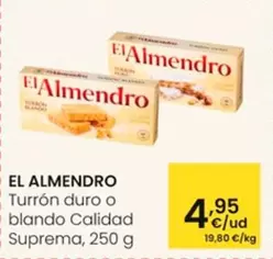 Oferta de El Almendro - Turron Duro O Blando Calidad Suprema por 4,95€ en Eroski