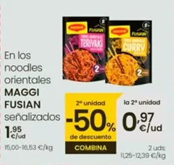 Oferta de Maggi - Fusian En Los Noodles Orientales Senalizados por 1,95€ en Eroski