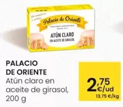 Oferta de Palacio de Oriente - Atun Claro En Aceite De Girasol por 2,75€ en Eroski