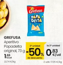 Oferta de Grefusa - Aperitivo Papadelta Original por 1,66€ en Eroski