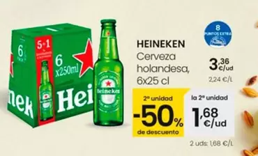 Oferta de Heineken - Cerveza Holandesa por 3,36€ en Eroski