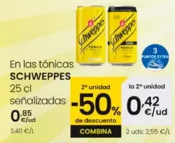 Oferta de Schweppes - En Las Tonicas Senalizadas por 0,85€ en Eroski