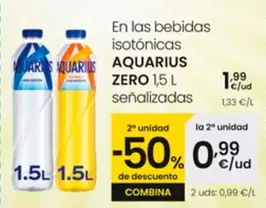 Oferta de Aquarius - En Las Bebidas Isotónicas Zero por 1,99€ en Eroski