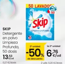 Oferta de Skip - Detergente En Polvo Limpieza Profunda por 13,53€ en Eroski