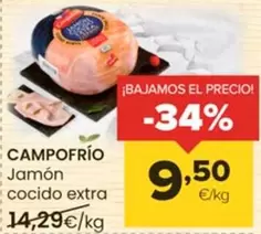 Oferta de Campofrío - Jamón Cocido Extra por 9,5€ en Autoservicios Familia