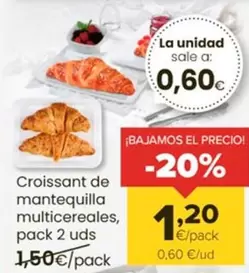 Oferta de Croissant De Mantequilla Multicereales por 1,2€ en Autoservicios Familia