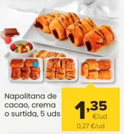 Oferta de Napolitana De Cacao, Crema O Surtida por 1,35€ en Autoservicios Familia