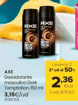 Oferta de Axe - Desodorante Masculino Dark Temptation por 3,15€ en Autoservicios Familia