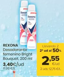 Oferta de Rexona - Desodorante Femenino Bright Bouquet por 3,4€ en Autoservicios Familia