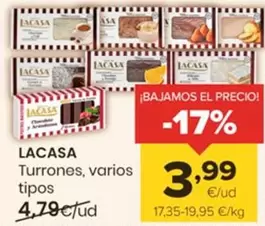 Oferta de Lacasa - Turrones por 3,99€ en Autoservicios Familia