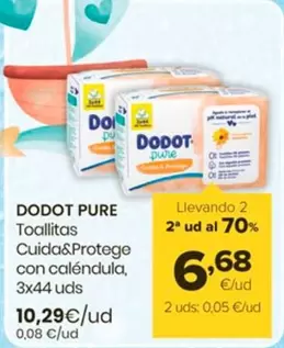 Oferta de Dodot - Toallitas Cuida&Protege Con Calendula por 10,29€ en Autoservicios Familia