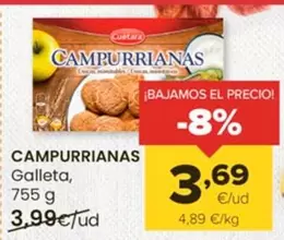 Oferta de Cuétara - Campurrianas por 3,69€ en Autoservicios Familia