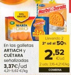 Oferta de Artiach Y Cuetara - En Las Galletas por 3,37€ en Autoservicios Familia