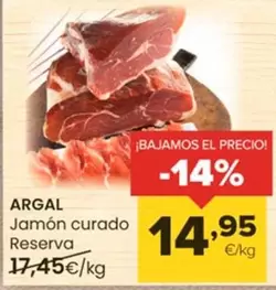 Oferta de Argal - Jamón Curado Reserva por 14,95€ en Autoservicios Familia