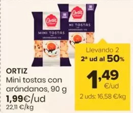 Oferta de Ortiz - Mini Tostas Con Arandanos por 1,99€ en Autoservicios Familia