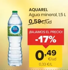 Oferta de Aquarel - Agua Mineral por 0,49€ en Autoservicios Familia