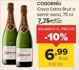 Oferta de Codorniu - Cava Extra Brut O Semi-Seco por 6,99€ en Autoservicios Familia