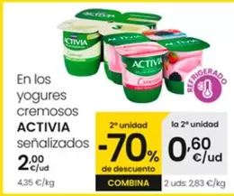 Oferta de Activia - En Los Yogures Cremosos  por 2€ en Eroski