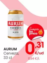 Oferta de Aurum - Cerveza por 0,31€ en Eroski