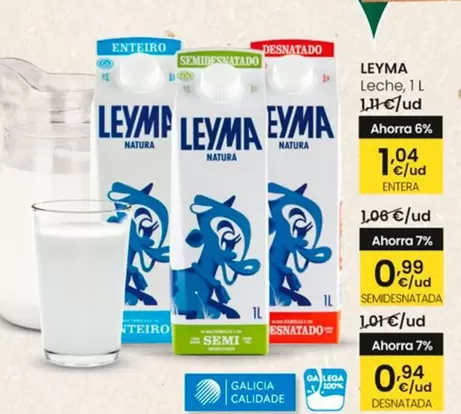 Oferta de Leyma - Leche por 1,04€ en Eroski