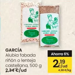 Oferta de Garcia - Alubia Fabada Rinon O Lentejas Castellana por 2,19€ en Eroski