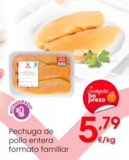 Oferta de Pechuga De Pollo Entera Formato Familiar por 5,79€ en Eroski