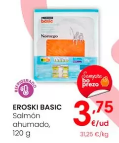 Oferta de Eroski Basic - Salmón Ahumado por 3,75€ en Eroski