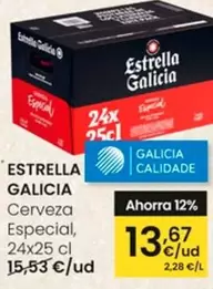 Oferta de Estrella Galicia - Cerveza Especial por 13,67€ en Eroski