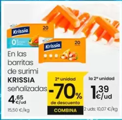 Oferta de Krissia - En Las Barritas De Surimi por 4,65€ en Eroski