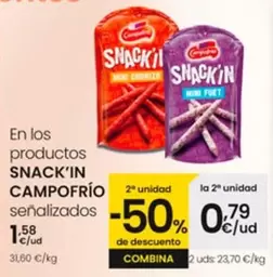 Oferta de Campofrío - En Los Productos Senalizados Snack'In por 1,58€ en Eroski