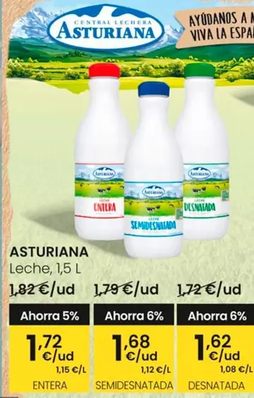 Oferta de La Asturiana - Leche por 1,72€ en Eroski