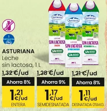 Oferta de La Asturiana - Leche Sin Lactosa por 1,21€ en Eroski