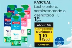 Oferta de Pascual - Leche Entera, Semidesnatada O Desnatada por 1,16€ en Eroski