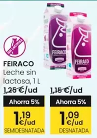 Oferta de Feiraco - Leche Sin Lactosa por 1,19€ en Eroski