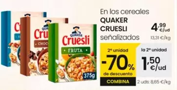 Oferta de Quaker Cruesli - En Los Cereales  por 4,99€ en Eroski