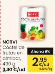 Oferta de Norvi - Cóctel De Frutas En Almíbar por 2,99€ en Eroski